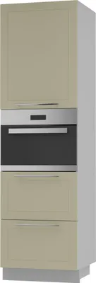 Produktbild von Backofenschrank KVANTUM Teilauszug 60cm Korpus- & Frontfarbe wählbar (Q-D14/RU/2M/356),vanille matt,grau