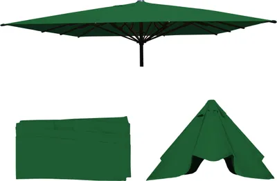 Obrázek produktu pro Náhradní kryt pro gastronomický slunečník HWC-D20, náhradní kryt slunečníku, 5x5m (Ø7,2m), polyester  tmavě zelený