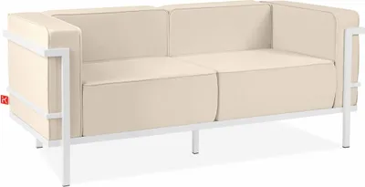 Obrázek produktu pro KONSIMO ZAHRADNÍ SOFA pro 2 osoby "TRIGLO", Bílá/Krémově bílá, Ocel/Polyester/Pěna, Moderní, 164x70x69 cm