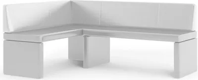 Image de Grekpol Banc d'angle Olga - Banc de cuisine Coin salon simili-cuir facile d'entretien, 142x196cm éco-cuir blanc gauche