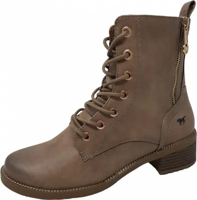 Produktbild von Mustang Damen Stiefelette Schnürboot Zierreißverschluss goldene Details 1402-502, Größe:37 EU, Farbe:Mehrfarbig