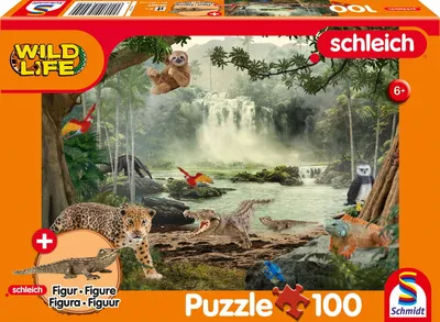 Produktbild von SCHMIDT Puzzle Schleich Im Regenwald 100 Teile + Schleich-Figur