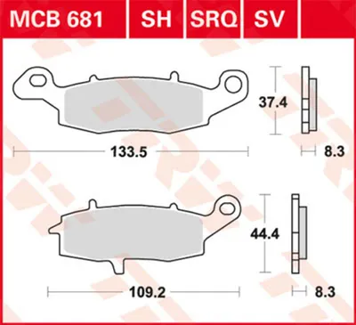 Produktbild von TRW Bremsbelagsatz MCB681 GSR750 C5 Versys 650 LE650A