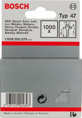 Produktbild von Tackernagel Typ 47, 1,8 x 1,27 x 26 mm, 1000er-Pack