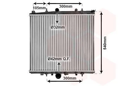 Produktbild von VAN WEZEL 40002331 Kühler Wasserkühler Motorkühler passend für PEUGEOT 807 MPV für CITROËN C8 II