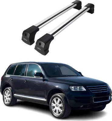 Image de Barres de Toit Transversales pour VW Touareg 2002-2010 Alu Gris 2x