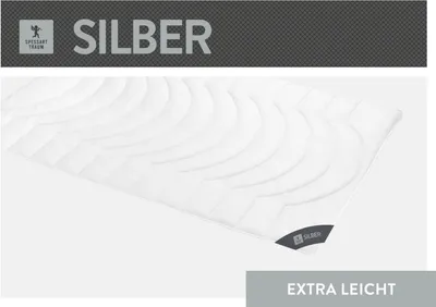 Produktbild von Spessarttraum Faserdecke Silber Füllung: 100% Polyester Bezug: 100% Baumwolle Größe 135 x 200  cm Wärmeklasse extraleicht