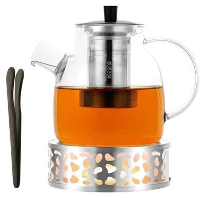 Obrázek produktu pro Skleněná konvice na čaj, objem 1500 ml, s infuzérem a sítkem z nerezové oceli