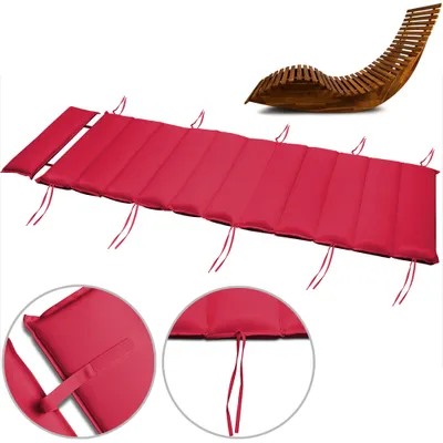 Produktbild von DETEX® Liegenauflage wasserabweisend inkl. Kopfkissen Auflage Liege Polster Kissen Saunaliege Gartenliege Dunkelrot