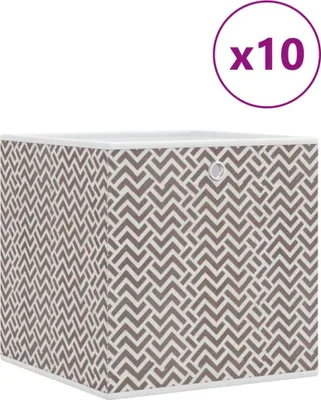 Zdjęcie produktu dla vidaXL Pudełka składane 10 szt. brązowe 32x32x32 cm polar