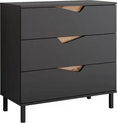 Produktbild von Kommode Vicco Marelle Anthrazit/Artisan 80 x 81.2 cm mit 3 Schubladen, Model 57842