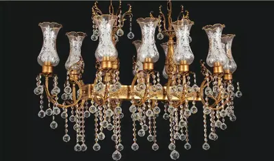 Image de Kronleuchter Deckenleuchter Luxus Deckenlampe Lüster Gold Kristall Leuchte