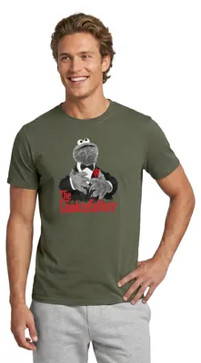 Produktbild von Spreadshirt Sesamstraße Krümelmonster The Cookiefather Männer T-Shirt, M, Militärgrün