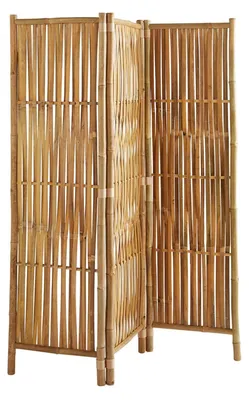 Productafbeelding van Bamboe roomdivider, bestaande uit 3 panelen, afmetingen 160 x 139 cm, verplaatsbare scheidingswand voor slaapkamer en woonkamer