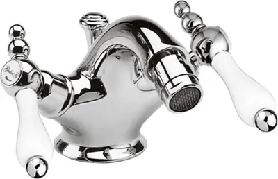 Immagine prodotto di Miscelatore bidet retrò Art Nouveau Miscelatore per lavabo bagno argento / bianco h. 10,5 cm - Qualità lusso