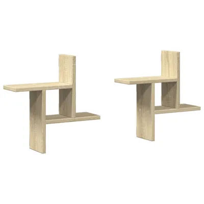 Produktbild von Wandregale 2 Stk. Sonoma-Eiche 38x12x38 cm Holzwerkstoff