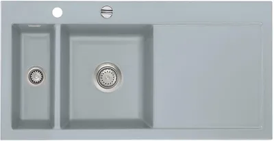 Produktbild von Flächenbündige Spüle MERA 100 F Titan Becken links - Excenterbedienung