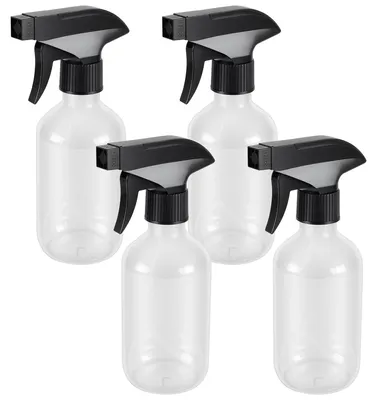 Produktbild von SEUNMUK Wassersprühflasche, leere Sprühflasche, 300 ml, 4 Stück, transparente Kunststoff-Sprühflaschen für Haare, Reinigung und Garten