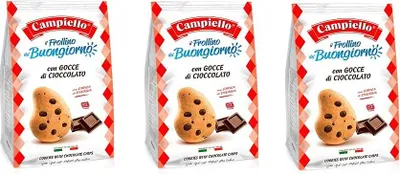 Produktbild von 3x Campiello Il Frollino del Buongiorno con gocce di cioccolato Shortbread mit Schokoladenstückchen 350g biscuits cookies 100% Italienische Kekse 350g