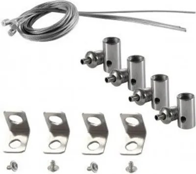 Immagine prodotto di Kit sistema di sospensione per pannelli LED | Cavi in acciaio, 4 pezzi da 1 metro