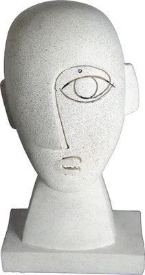 Produktbild von Moderne Dekofigur Zwei Gesichter aus Polyresin Weiss H 27,5 cm