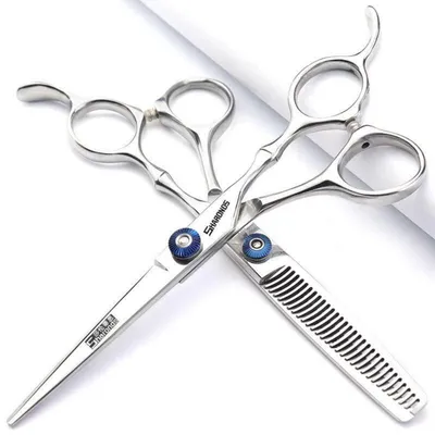 Immagine prodotto di Forbici da parrucchiere, acciaio inossidabile, 5,5/6 pollici, confezione da 2, per taglio capelli