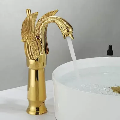 Immagine prodotto di Miscelatore per lavabo, monocomando, finitura oro, stile retrò/vintage, attacco G3/8"