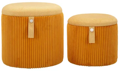 Produktbild von Pouf BOLZANO mit Stauraum, Ø 38 cm & Ø 32 cm, 2er Set