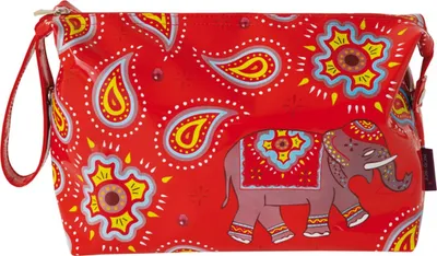 Produktbild von Kulturtasche rot - Kashmir Elefant Paisleymuster