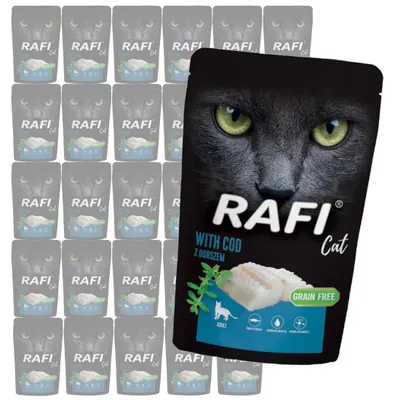 Zdjęcie produktu dla Rafi Cat Adult z Dorszem 30x100g Bezzbożowa Mokra Karma Dla Kota