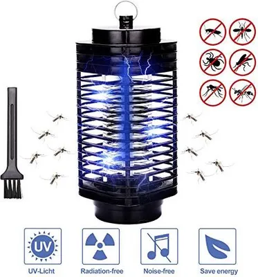 Image de VINGO Destructeur d'insectes électrique, piège à insectes LED avec 3W et 365 nanomètres de lumière UV répulsive pour 30 m2, pour chambre d'enfant chambre à coucher salon autres environnements intérieurs