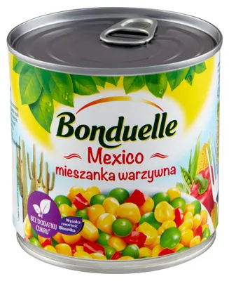 Obrázek produktu pro Mieszanka Meksykańska Bonduelle z Kukurydzą, Papryką i Groszkiem 300 g