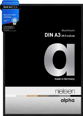 Produktbild von nielsen Aluminium Bilderrahmen Alpha, 29,7x42 cm (A3), Eloxal Schwarz Matt