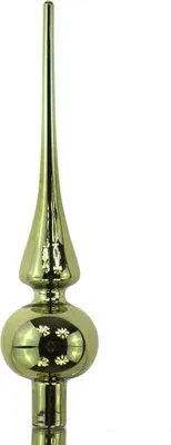 Produktbild von Kaemingk Weihnachtsbaumspitze Rosemary Grün glänzend Ø 6 cm 26 cm hoch - Glas