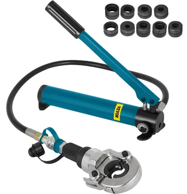 Obrázok produktu pre VEVOR 6T Hydraulický lisovací nástroj - lisovacie kliešte V 12-28 mm / TH 16-32 mm, ručné lisovacie kliešte s 360° otočnou hlavou, lisovacie čeľuste v tvare V a TH, tvarované