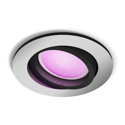 Produktbild von Philips Hue White and Color ambiance Centura runder Einbauspot aluminium, Intelligenter Einbaustrahler, Bluetooth, Aluminium, LED, Synthetik, GU10