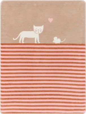 Produktbild von David Fussenegger Babydecke Maja 'Katze' 75 x 100 cm Rouge