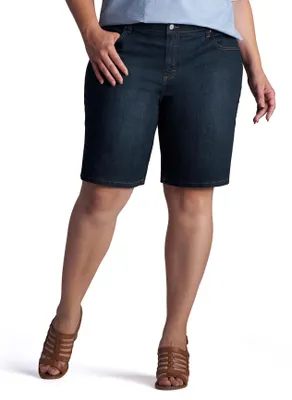 Productafbeelding van Lee Damen Bermuda shorts, oversized pasvorm, geschikt voor reizen, maat 52 en groter