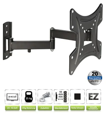 Produktbild von TV Wandhalterung für 23-42 Zoll Fernseher| Schwenkbar Neigbar Ausziehbar | Monitor Wand Halterung für VESA 75x75 - 200x200 | 25 kg Tragkraft