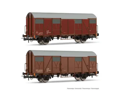 Produktbild von Rivarossi 2er Set ged. Güterwagen Gs, flache Wände, braun, Ep. IV, FS 6505_HR