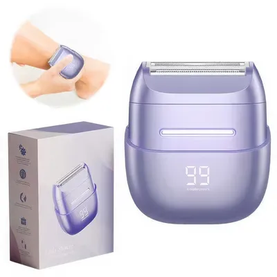 Produktbild von Mini Elektrischer Damen Haarentferner, wiederaufladbar, 360¡ã Rasierer, Ganzk?rper- und Intimrasur, wasserfest, tragbar, Typ-C USB, lila