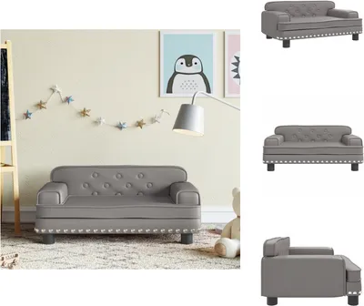 Produktbild von vidaXL Kindersofa Grau 70x45x30 cm Kunstleder -  Baby- & Kleinkindmöbel