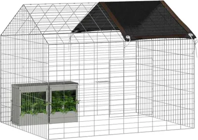 Immagine prodotto di vidaXL Gabbia per conigli argento 100 x 78 x 78 cm Acciaio zincato
