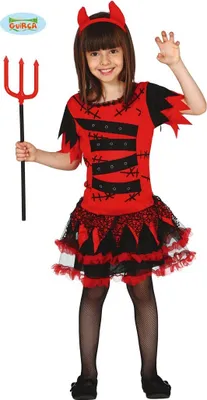 Produktbild von Teufel Monster Kostüm für Mädchen Gr. 98-146, Größe:110/116