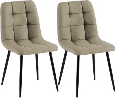 Produktbild von CLP 2er Set Esszimmerstuhl Tilde gepolstert mit Rückenlehne bis 150 kg belastbar taupe Material Stoff, KI-generiertes Bild