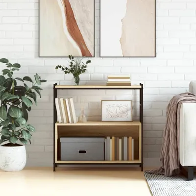 Immagine prodotto di The Living Store Libreria rovere Sonoma 80x30x78,5 cm Materiale a base di legno e ferro