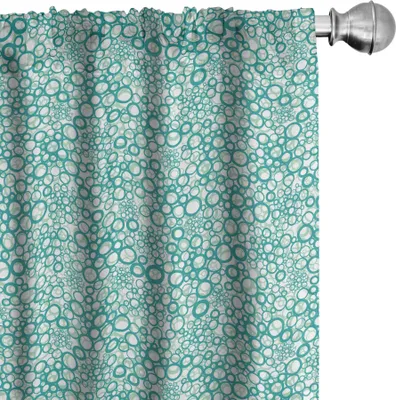 Immagine prodotto di ABAKUHAUS Tende astratte, tende, illustrazione ritmica primaverile Bubbles su sfondo semplice, 2 pezzi 75 x 225 cm, verde mandorla Seafoam