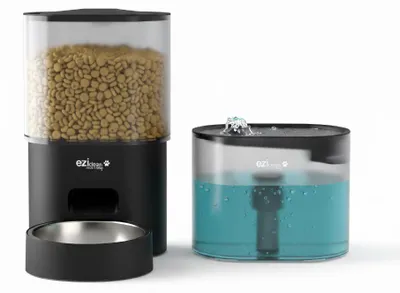 Produktbild von 5w schwarzer futterautomat + trinkbrunnen für haustiere E.ziclean NUTRIBOTCONNECTX