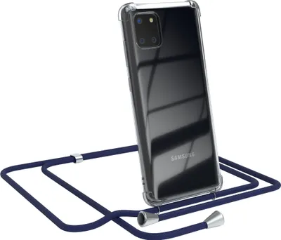 Produktbild von EAZY CASE Handykette kompatibel mit Samsung Galaxy Note 10 Lite, Handyhülle mit Umhängeband, Handykordel, Schutzhülle Clear, Band in Blau