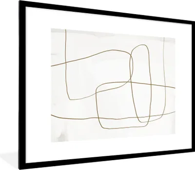 Produktbild von MuchoWow® Gerahmtes Poster Kunst - Abstrakt - Braun 80x60 cm - Poster mit Schwarzem Bilderrahmen Wandposter Rahmen Foto Bilder - Schlafzimmer-Dekorationen - Fotoposter